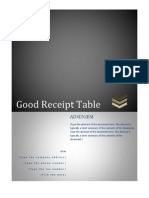 Good Receipt Table