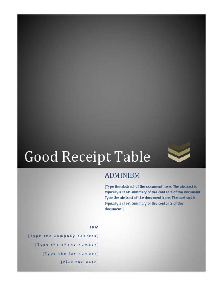 IBM Good Receipt Table Guide | PDF | Career & Growth | Business