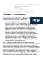 Distressed Debt Investing: Baupost Letter