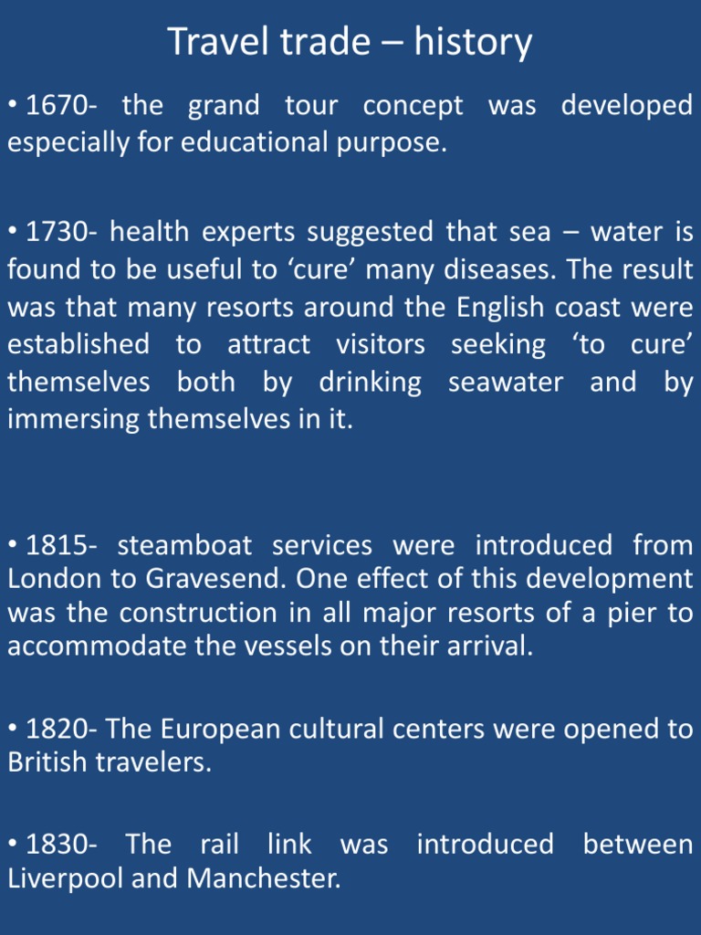 Travel Trade History PDF Travel Agency Industries