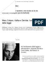 Giudici Gabriella - Marc Crépon, Kafka e Derrida l’origine della legge