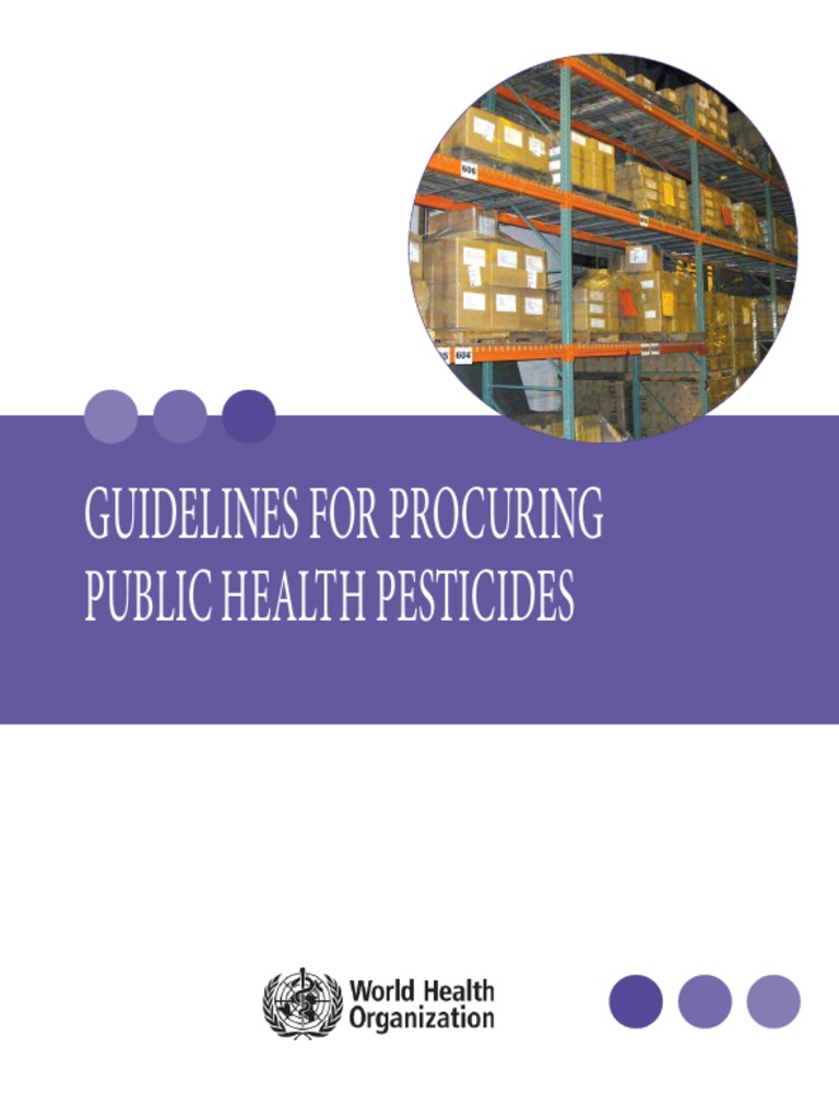 Guidelines For Procuring Public Health Pesticides PDF Pesticide