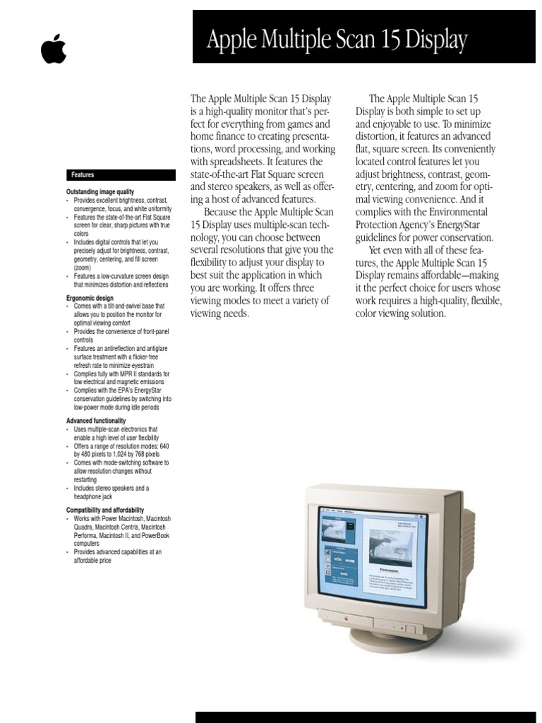 Apple MultiScan 15 Display | PDF | Macintosh | Apple Inc.