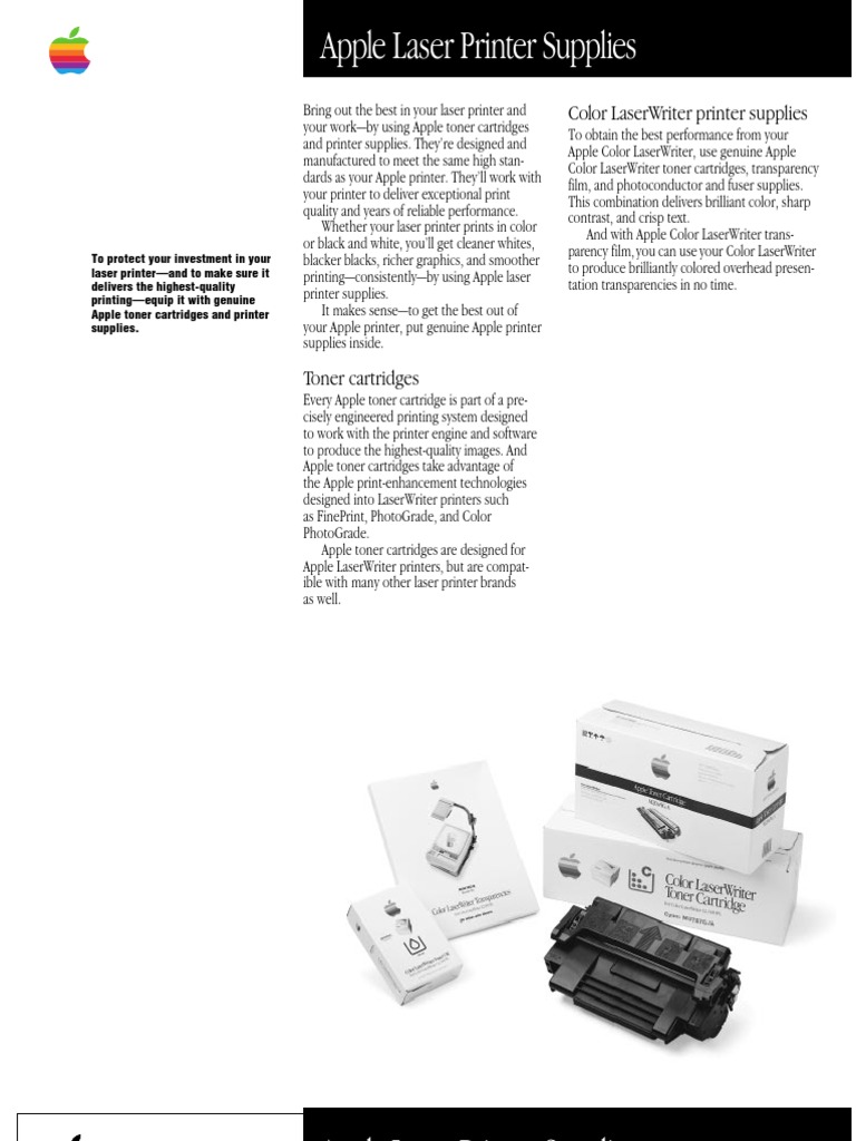 Apple Laser Printer Supplies PDF Printer Media Technology