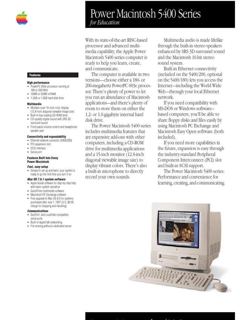 Power Macintoshの設置と準備(冊子) Power Macintosh 5400 | PDF | Macintosh | Floppy Disk