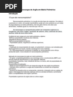 Dispersão de Nanocargas de Argila em Matriz Polimérica