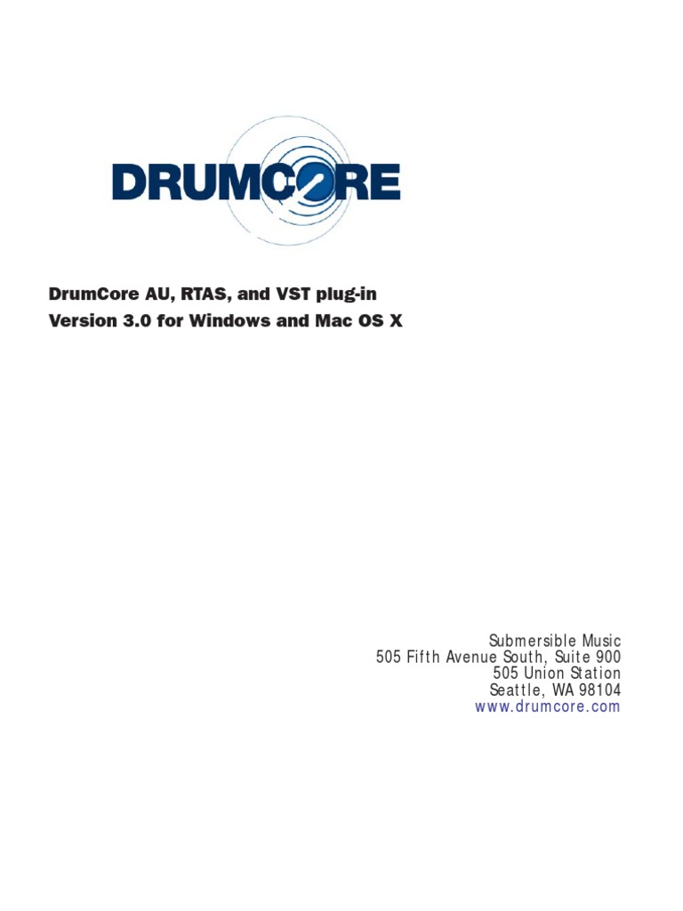 DrumCore 3 Plug in Guide PDF Download Free PDF Drum Kit File Format