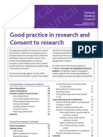 Good Practice in Research and Consent To Research