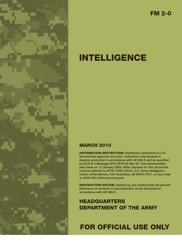 Intelligence: For Official Use Only | PDF | Military Intelligence ...