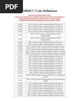 OBDII U Code Definitions