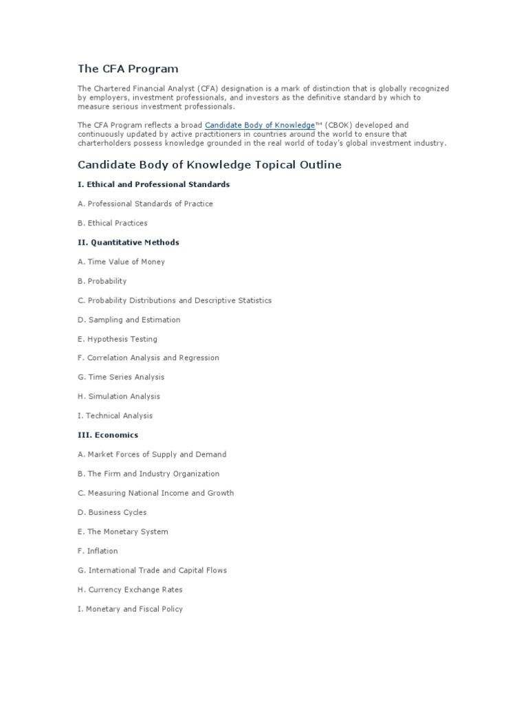 The CFA Program | Multiple Choice | Test (Assessment)
