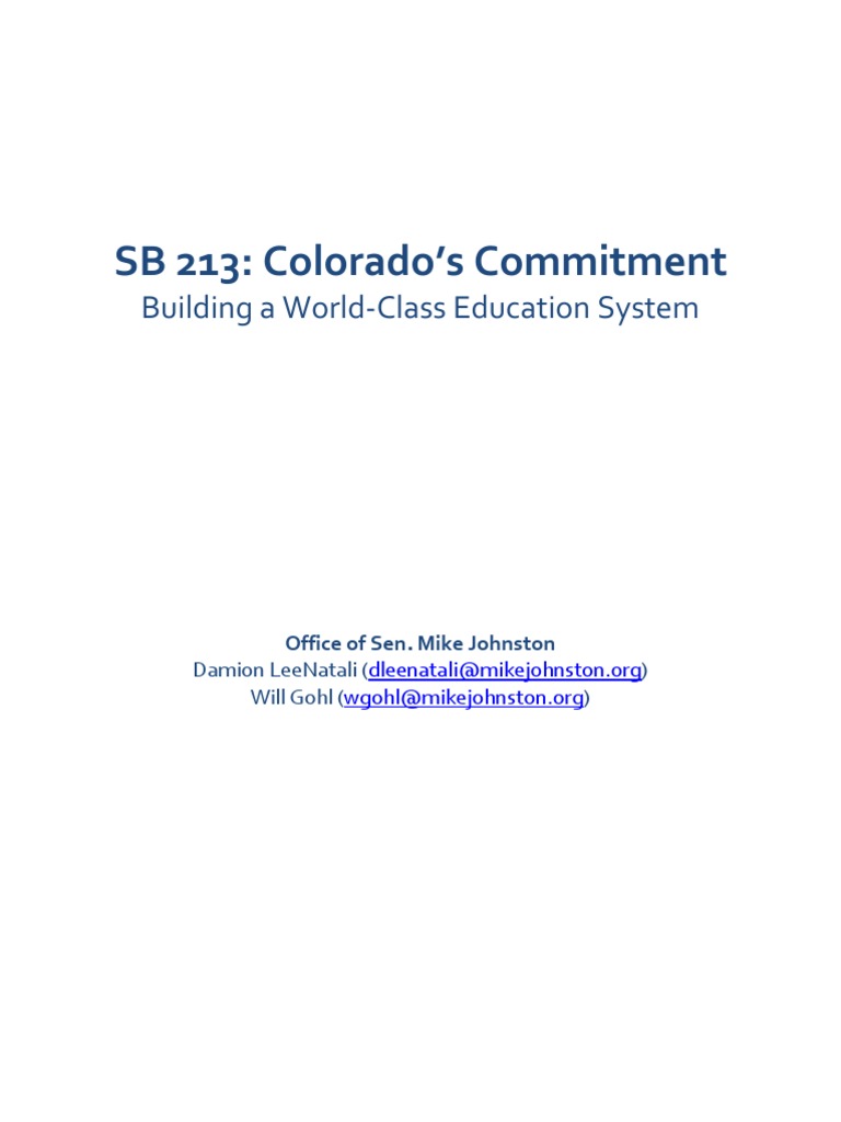 SB 213 Final Concept Paper PDF Property Tax Gifted Education