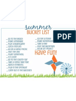 Printable Summer Bucket List