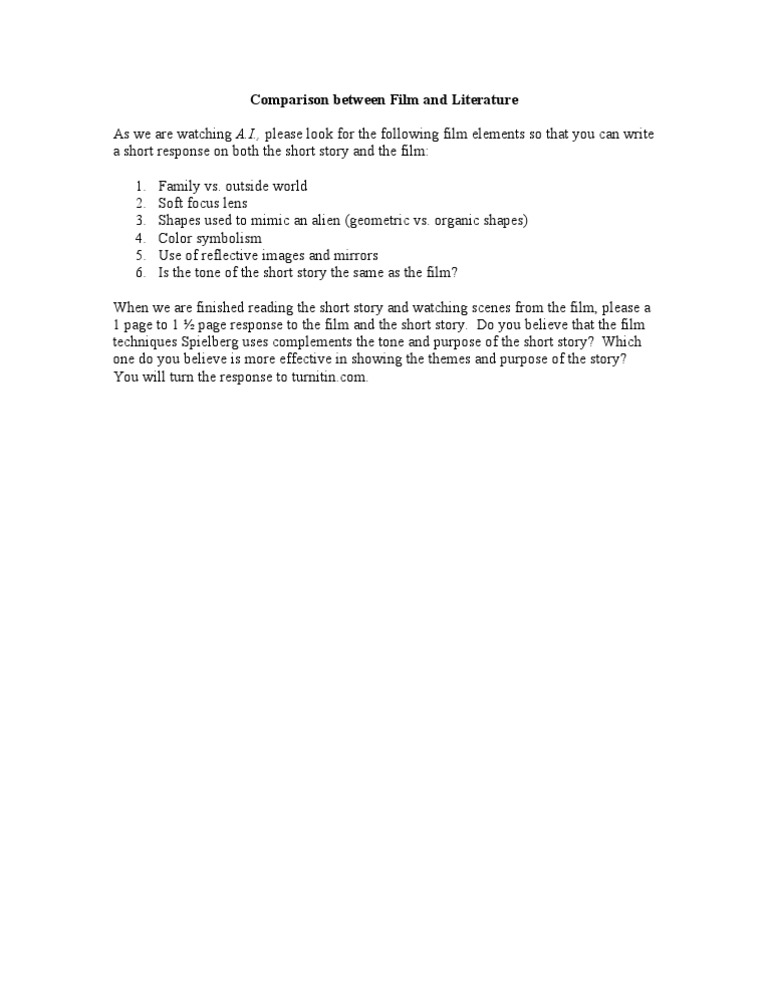 Comparison Between Film and Literature | PDF | Games & Activities