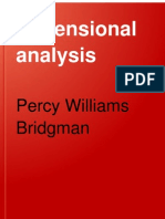 Dimensional Analysis Bridgman. First edition. Buckingham Pi theorem.