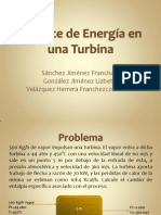 Cálculo del cambio de entalpía en una turbina de vapor