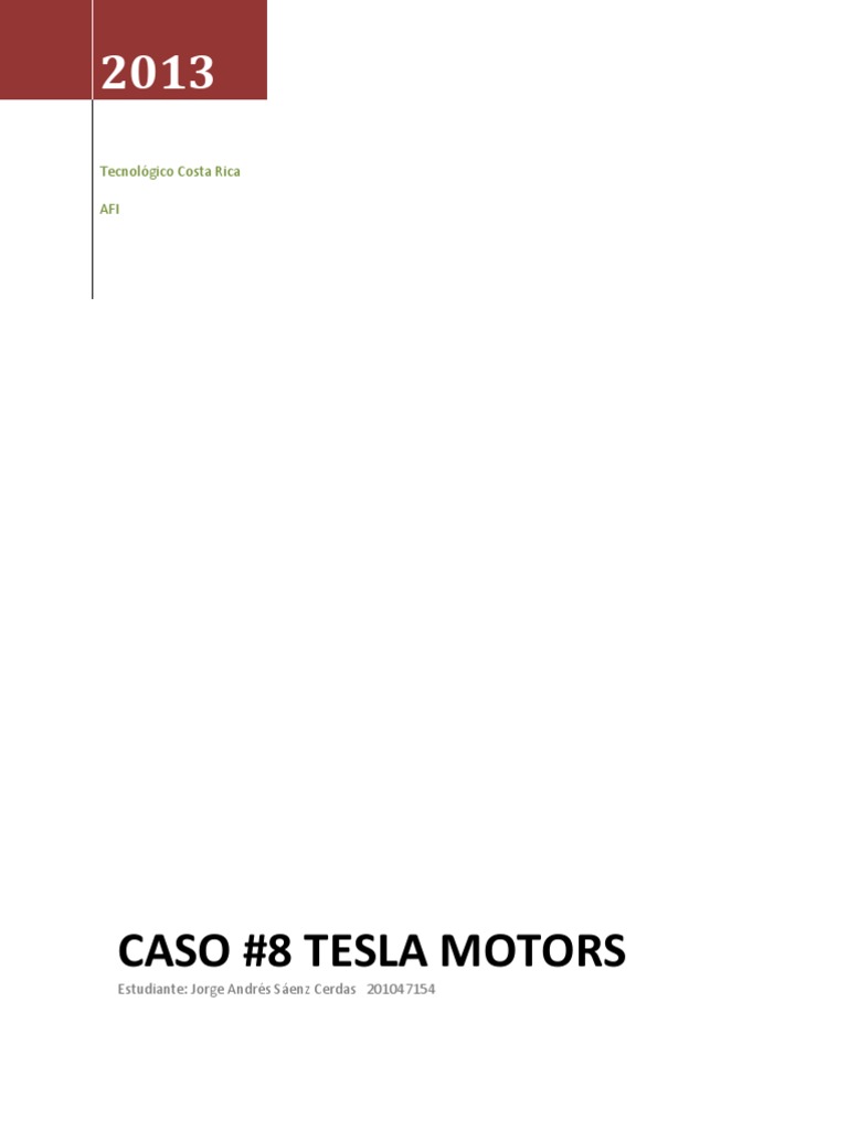 Caso08 TeslaMotors PDF | PDF | Elon Musk | Distribución (comercial)