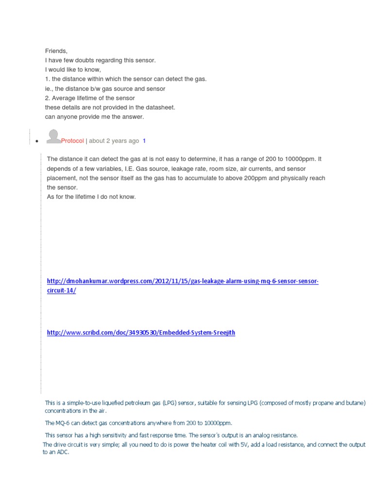LPG Gas Sensor Notes PDF Resistor Solder