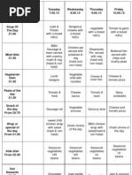 Weekly Menu 6.05.13