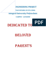 Dedicated To My Beloved Parent'S: Civil Engineering Project Integral University Polytechnic
