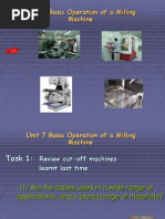 Unit 7 Basic Operation of A Milling Machine