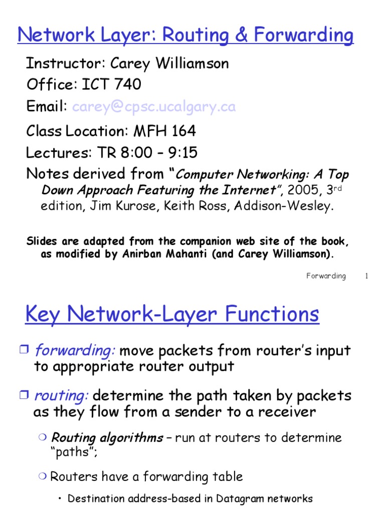 Router Forwarding in Networks | PDF | Computer Network | Router (Computing)
