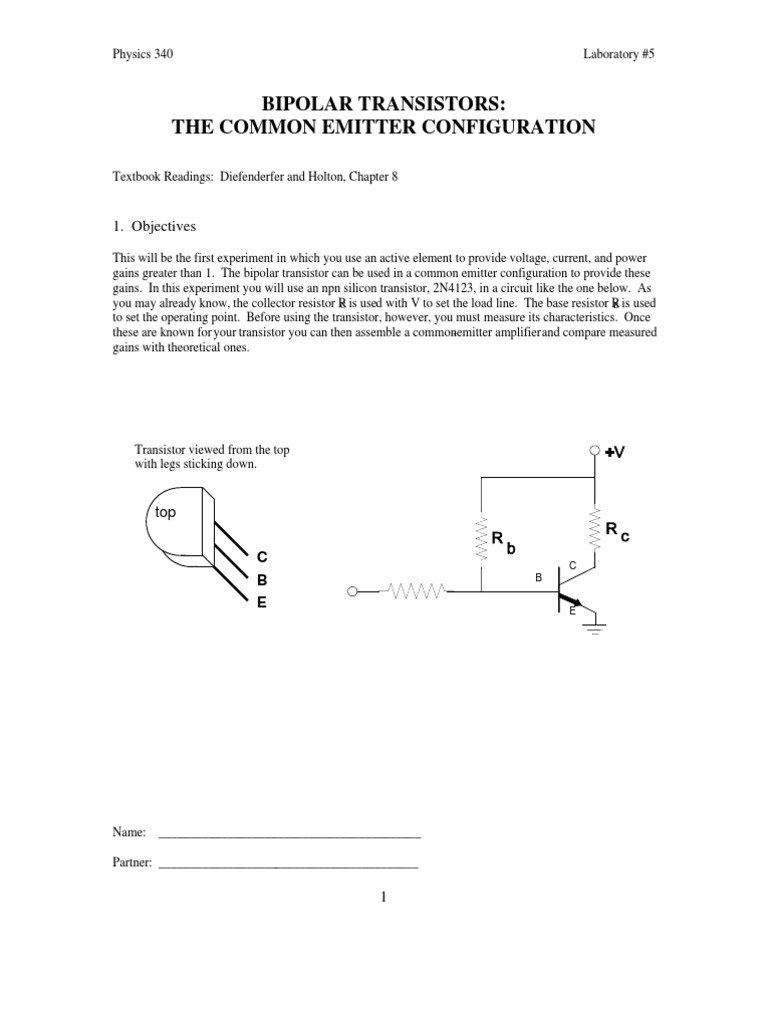 BJT Common Emitter Configuration Lab | PDF | Amplifier | Bipolar ...