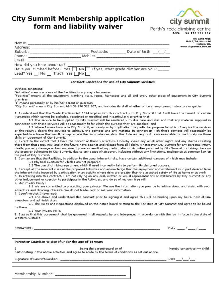 City Summit Member Application Form | PDF