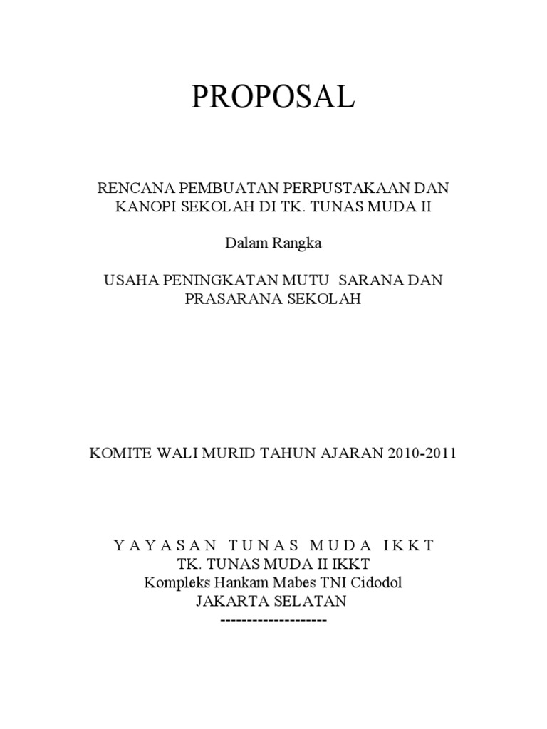 Proposal Perpustakaan Sekolah
