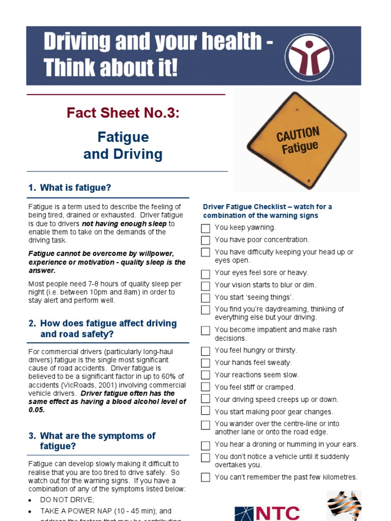 Understanding Driver Fatigue Risks | PDF | Fatigue (Medical) | Sleep