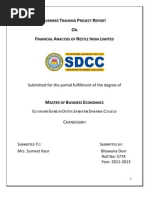 Download Project Report on Financial Analysis of Nestle India Limited Project by Sonu Pal SN139925534 doc pdf