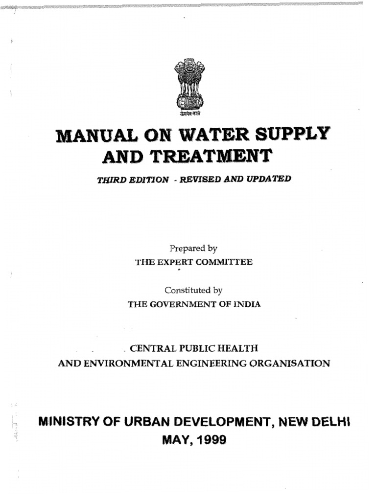 Manual On Water Supply and Treatment - CPHEEO | PDF