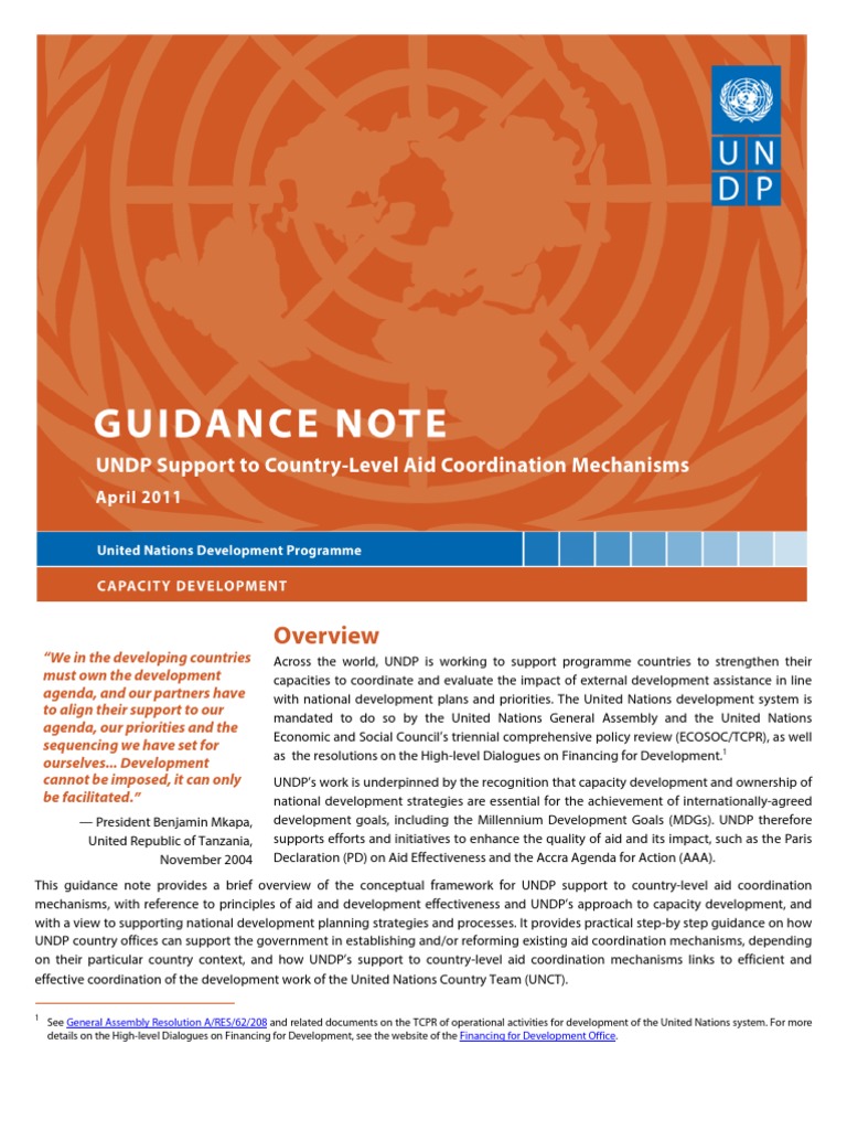 UNDP Aid Coordination Guidelines | PDF | Aid Effectiveness | Aids