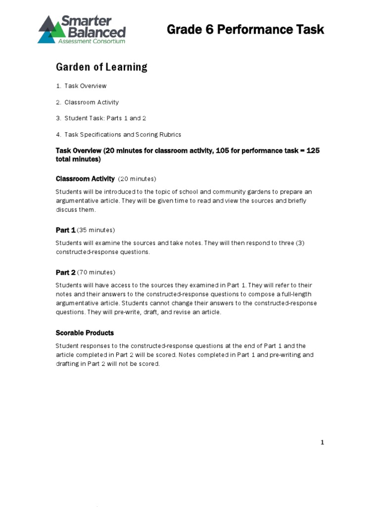 Performance Assessment in Classroom - Garden | PDF | Rubric (Academic ...