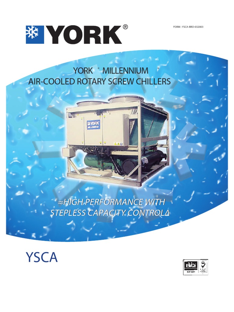 York Millienium Air Cooled Screw Chiller Catalogue Filtration Gas