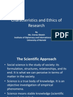 Characteristics and Ethics of Research