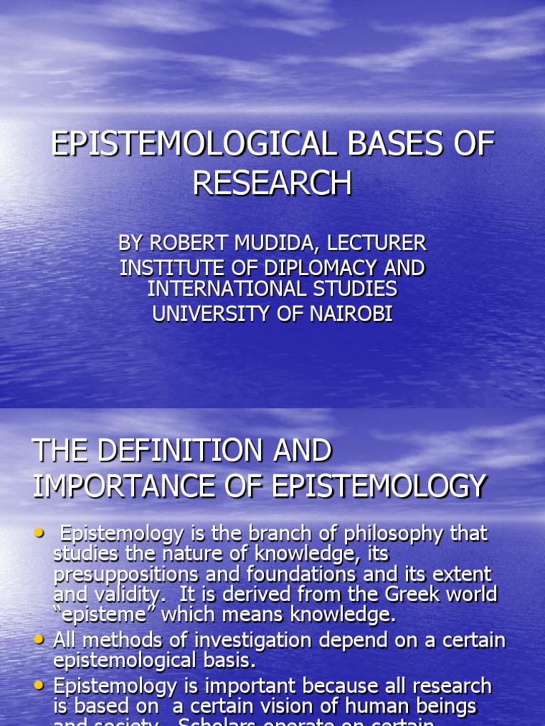 Understanding Epistemology in Research | PDF | Falsifiability | Karl Popper