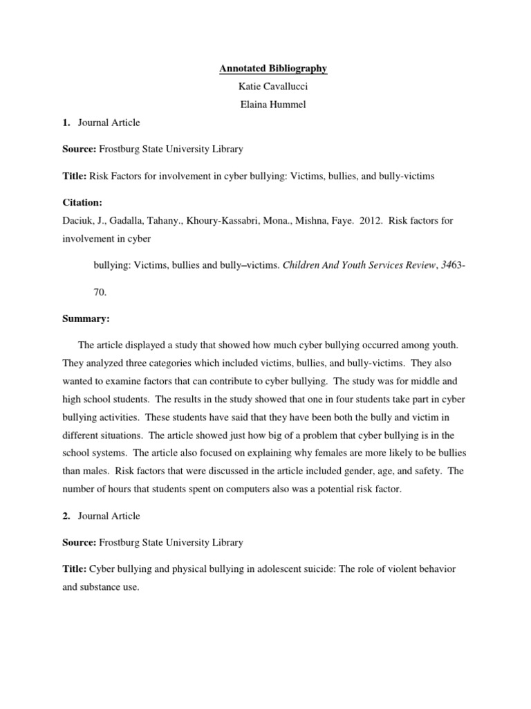 How to do a annotated bibliography picture