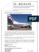 Press Release: Airstream Arranges The Sale of Five B737-500's