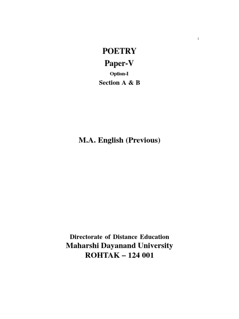 PAPER V Poetry Final | PDF | The Faerie Queene | Edmund Spenser