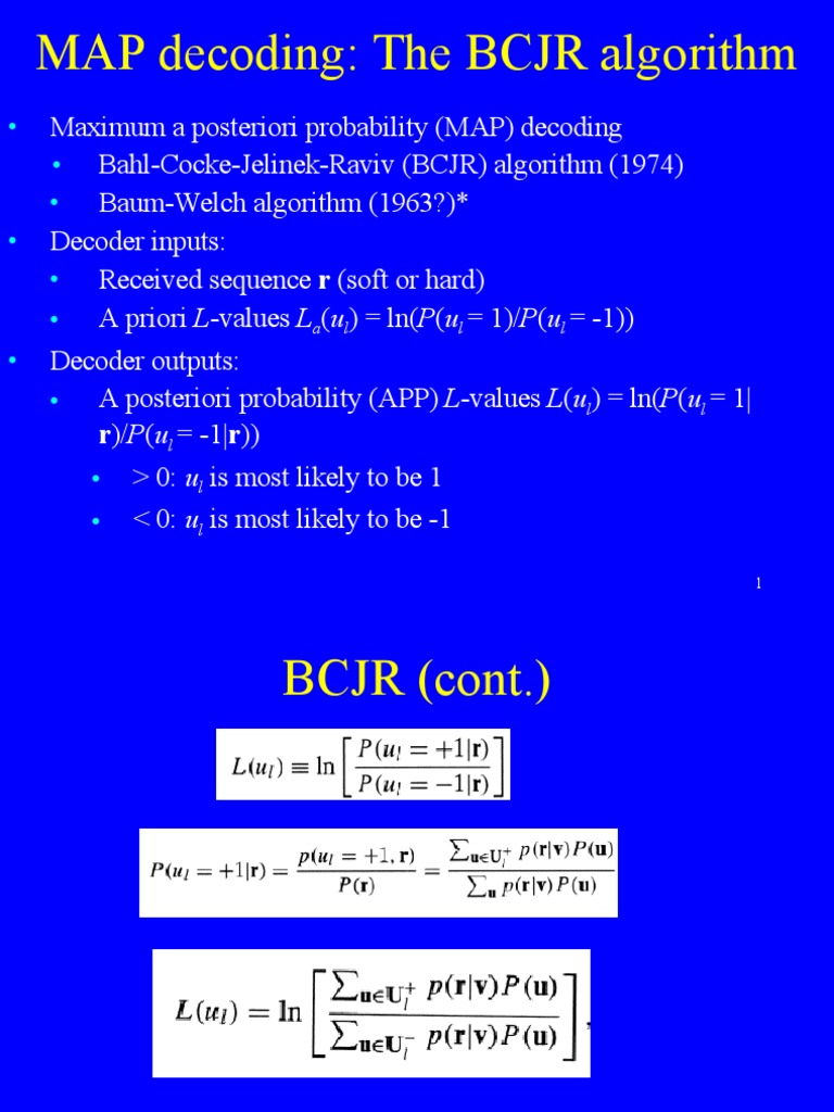 BCJR Algorithm for MAP Decoding | PDF