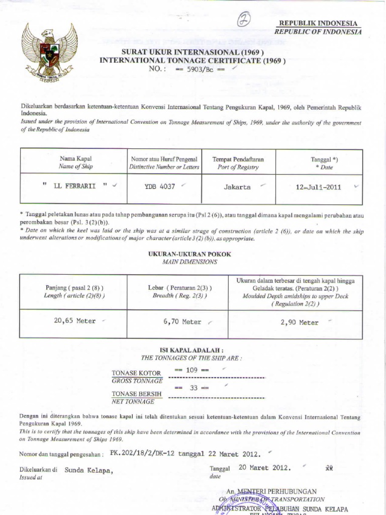 Surat Ukur Internasional Tb Ll Ferrari I Pdf