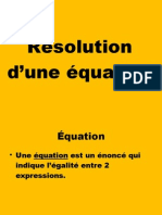 Résolution d’équations de degré 1 et rationnelle