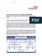 Annual Performance Ratings 2005/2006: Summary of Results For South West Kent Primary Care Trust
