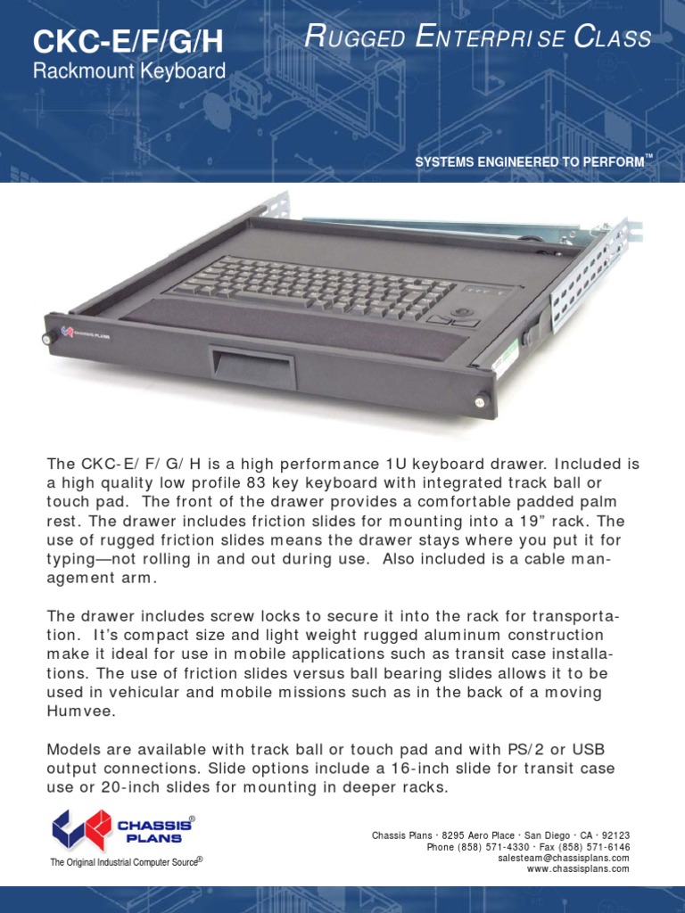 Rackmount Keyboard W/ Trackball - Chassis Plans CKC E Rackmount ...