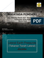 Lateral Earth Pressure (Contd 2) Dan Dinding Turap - Rekpon I