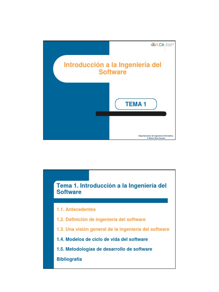 Transparencias Tema 1 Introduccion A La Ingenieria Del Software P1 ...