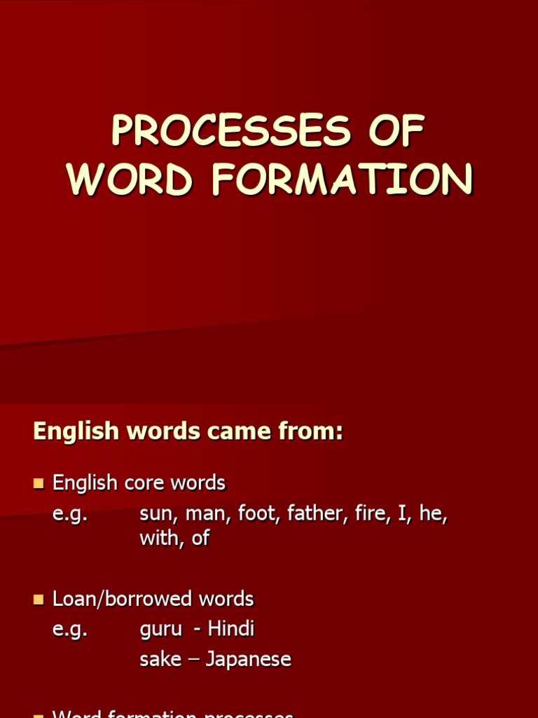 Word Formation Processes in English | PDF | Word | Vowel