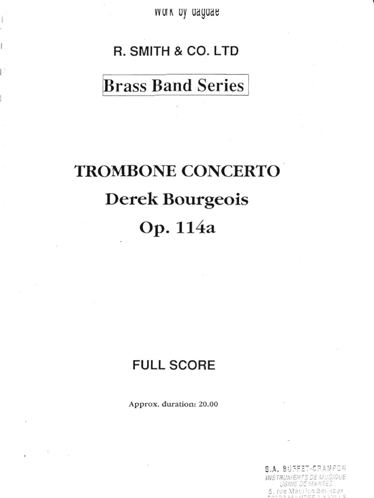 Bourgeois - Trombone Concerto - (TRBN E Banda) | PDF