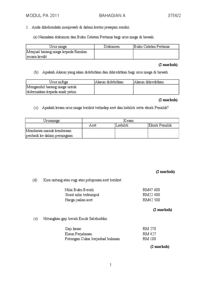 Latih Tubi Bahagian A Baru Pdf